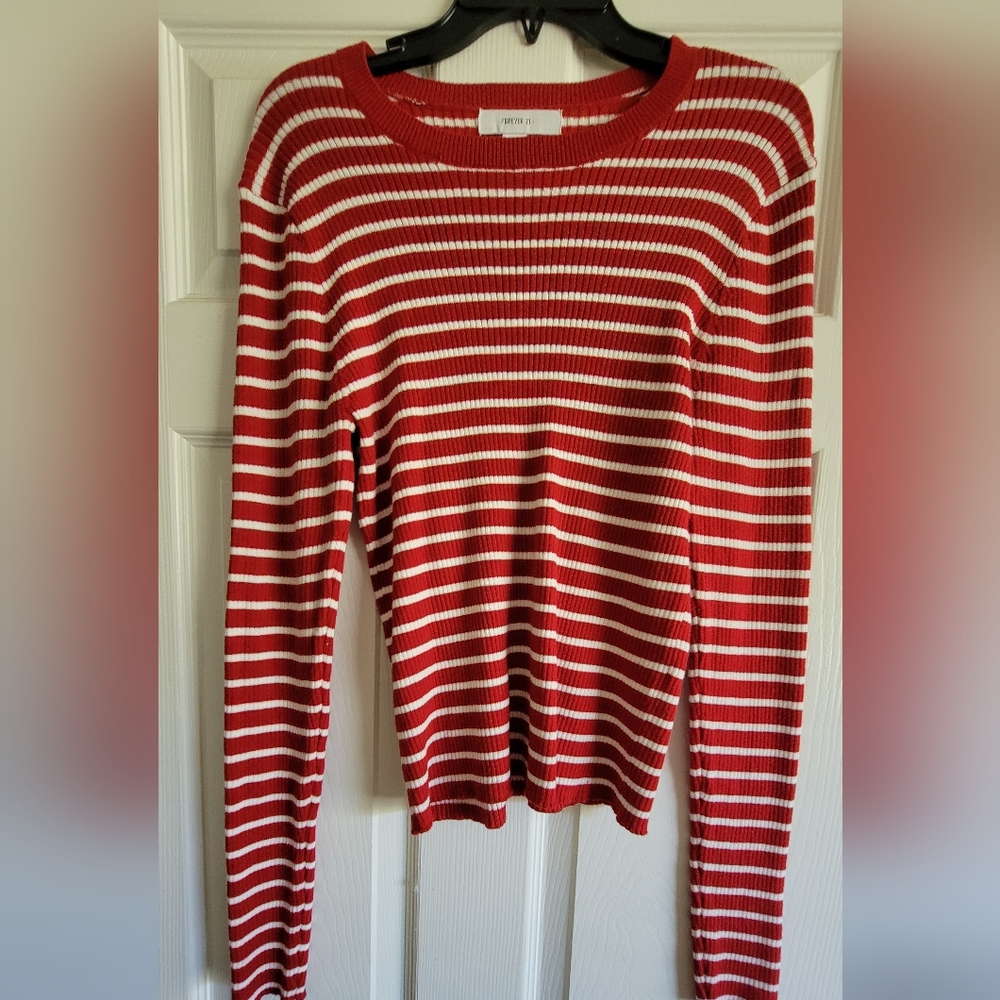 Red & white striped sweater